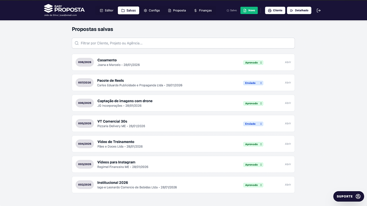 Sistema de Orçamento na Nuvem